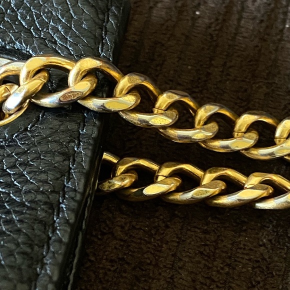 Tory Burch Carson Swingpack Black Leather Gold Chain Strap Adjustable beautiful😍 - Picture 4 of 14